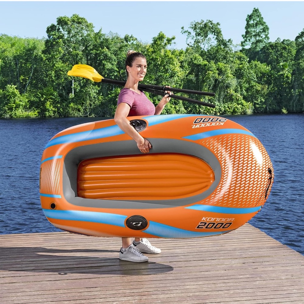 H2O GO Kondor 2000 Raft Set - 6'1" x 38" - Fits 1 Child 1 Adult, Water Sports - Picture 2 of 6